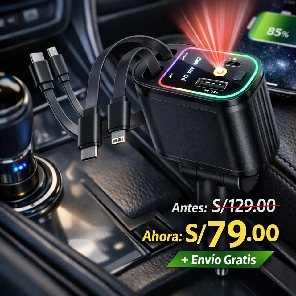 CARGADOR RETRÁCTIL 4 EN 1